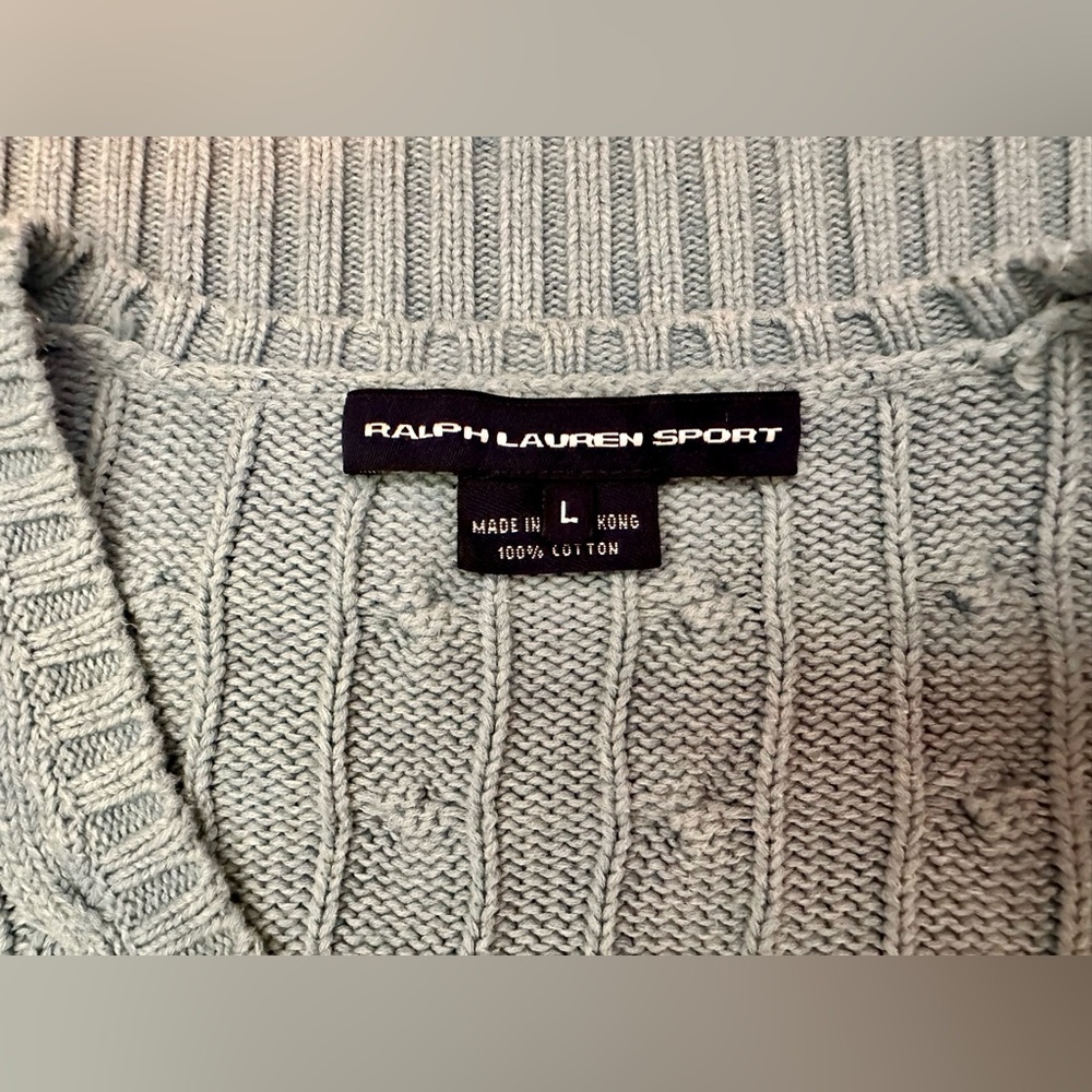 Polo Ralph Lauren Sky Blue Women's V-Neck Sweater - Picture 4 of 8